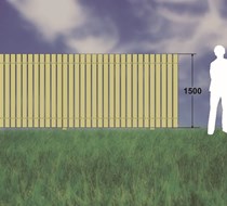 5ft (1.5m) Green Treated / Slats 100 x 19mm - approx 20mm gap